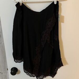 Free People Black Asymmetrical Lace Skirt